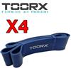 TOORX PROFESSIONAL LINE KIT RISPARMIO con 4 Power Band elastico di resistenza ad anello extra-strong, colore blu - Dimensioni 2080 x 4,5 x 64 mm