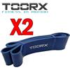 TOORX PROFESSIONAL LINE KIT RISPARMIO con 2 Power Band elastico di resistenza ad anello extra-strong, colore blu - Dimensioni 2080 x 4,5 x 64 mm