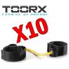TOORX KIT MAXI RISPARMIO TOORX con 10 Elastici di resistenza con cavigliere, colore giallo-nero