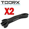 TOORX PROFESSIONAL LINE KIT RISPARMIO TOORX con 2 Power Band elastico di resistenza ad anello, colore nero