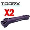TOORX PROFESSIONAL LINE KIT RISPARMIO TOORX con 2 Power Band elastico di resistenza ad anello, colore viola - Dimensioni 2080 x 4,5 x 29 mm