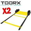 TOORX PROFESSIONAL LINE Kit Risparmio con 2 Scalette Veloci da 4,50 m con 9 Pioli e Sacca - Allenamento Agilità e Coordinazione
