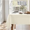 Deconovo Tovaglia Impermeabile per Cucina Tinta Unita per Tavoli Rotondi e Rettangolare in Lino 1 Pezzo per Confezione Tovaglia da Giardino 140x200 CM Beige