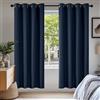 Deconovo Tende Oscuranti per Interni 2 Pezzi 175 CM Altezza, Termiche Isolanti, Anti-Rumore, con Anelli, Ideali per Camera da Letto e Soggiorno, 140x175 CM, Blu Navy