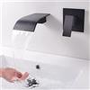 SHANFO Rubinetti a parete per vasca da bagno a cascata nero per lavabo con beccuccio largo 12,5 cm in ottone antiruggine BPB1