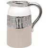 Dekohelden24 Elegante vaso decorativo moderno in ceramica color cappuccino/argento/bianco. Dimensioni (lunghezza x larghezza x altezza): 16,5 x 12,5 x 20,5 cm.