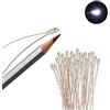 Evemodel 30pcs Pre-saldato Micro Litz Wire Bianco SMD 0603 LED Luce 20cm Wire Resina Cover