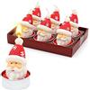 Dekohelden24 Set di 6 candele di Babbo Natale, dimensioni: 4 x 4 x 6 cm, 6 cm, 6 cm