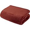 Sleepdown Coperta in pile a nido d'ape color ruggine arancione super morbido e caldo a nido d'ape, 200 x 250 cm