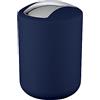 WENKO Portarifiuti con coperchio basculante Brasil S blu scuro, TPE, 14 x 21 x 14 cm, Blu