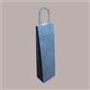 LUCGEL 20 Borsa Busta Carta Blu porta 1 Bottiglia 750 ml con Manico in Cordoncino 12+9x40cm