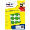AVERY - Confezione da 240 pastiglie verdi autoadesive, diametro 30 mm