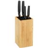 Relaxdays Ceppo Portacoltelli, Vuoto, con Setole, Spazio per 6 Coltelli, Universali, HxD 24x12 cm, Legno Naturale