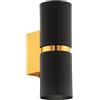 Eglo Passa Lampada da Parete in Acciaio, 6.6 W, Nero/Oro