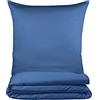 VANITA' DI RASO Set di biancheria da letto Premium, copripiumino 135 x 200 cm, federa 80 x 80 cm, 100% cotone, colore: blu