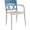 GROSFILLEX Offerta Moon poltrona seduta tortora chiaro e schienale blu avio (minimo 16 pezzi)