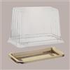 ALCAS 100 Pz Mini Vassoio Plastica Monoporzione Rettangolare Oro Medoro con Coperchio Alcas