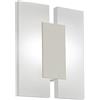 Eglo Lampada da parete a Led Metrass 2 a due luci, Applique da parete, Lampadario da muro in alluminio e plastica color nichel opaco, finitura satinata, Lampada da soggiorno a Led bianco caldo