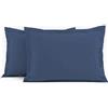 HOME LINGE PASSION Set di 2 federe in 100% cotone, blu indaco d'oro, 50 x 70 cm