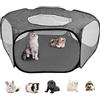DODUOS Gabbia per piccoli animali pieghevole parco animali con rete traspirante Recinzione per animali domestici portatile per cani porcellini d'India Conigli criceti (nero)