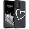 kwmobile Cover Compatibile con Samsung Galaxy A52 / A52 5G / A52s 5G - Custodia in Silicone TPU - Cover Protettiva Soft Case - Cuore bianco/nero