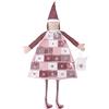 Rayher 46455258 Calendario dell'Avvento da appendere a forma di Bambola, in Tessuto con taschine numerate, colore Rosa