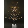Flair Flower Künstlicher Deko-AST-Baum Auf Sockel, mit Kunstschnee und Licht LED, Luce Calda, Decorativo per Albero di Natale o per l'inverno, plastica, Filo, Marrone/Bianco, 65x30x30 cm