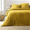 Douceur d'Intérieur, Parure di 3 pezzi, 240 x 220 cm, doppia garza cotone Angelia giallo, 100% cotone gemello