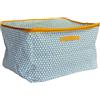 Box and Beyond Custodia portaoggetti con motivo triangolare, in policotone, con manici, 28 x 35 x 20 cm, colore: grigio/giallo