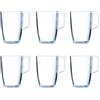 Luminarc - Set di 6 tazze da caffè in vetro, adatte per microonde 40 cl, nero