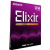 Elixir Corde per chitarra acustica bronzo 80/20 Elixir Strings con rivestimento NANOWEB, Light/Medium (.012-.056)