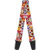 buckle-down tracolla per chitarra - Sugar Skull Starburst bianco/Multicolore - 5,1 cm - Larghezza 29 - 137,2 cm lunghezza
