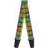 Buckle-Down Tracolla per chitarra Buckle-Down Teenage Mutant Ninja Turtles - Classic TMNT Face Blocks nero/multicolore, larghezza 5,1 cm, lunghezza 73,7 - 137,2 cm