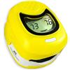 Mobiclinic, Pulsossimetro infantile da dito, Saturimetro bambino, Ossimetro, Mod. px-03, Marchio europeo, Misuratore ossigeno sangue, Marcatura ce, Frequenza cardiaca, Grafico a barre, Giallo