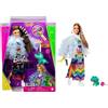MATTEL Barbie Extra Castana Vestito Arcobaleno e Cucciolo di Coccodrillo Gyj78