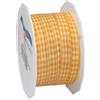 Präsent - Taffetà Vichy con motivo a quadri, 10 mm, 20 m, colore: Giallo/Bianco