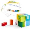 HABA 305463 - Gioco di letture 3D, giocattolo in legno da mettere e impilare, 19 mattoncini in legno, 10 biglietti per la riproduzione, giocattoli dai 3 anni in su