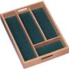 T&G Beech - Cassetta portaposate in legno di faggio FSC, rivestimento interno colore verde