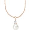 amor Collana con Ciondolo Collana da Donna in Argento 925, con zirconi sintetici, con perle di cera, 45 cm, colore rosa, Fornita in confezione regalo per gioielli