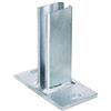 Alberts 685676 Staffa portapalo per pali per recinzione per griglie a barra doppia, da avvitare, zincata a caldo, piastra 150 x 80 mm, per pali 60 x 40 mm