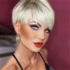 Creamily Parrucche Donna Corta Parrucca Bionda Corta Donna Pixie Capelli Parrucche con Frangia Ombre Bionda Platino
