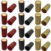 Cosmpeak Cappucci Termoretraibili Tappo 150 Pcs Capsule Bottiglia di Vino in PVC Shrink Caps (Nero Oro Rosso)
