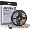 BTF-LIGHTING SK6812RGBW (WS2812B RGBW) RGB + bianco naturale Individualmente indirizzabile 5m 60 LED/pixel/m Flessibile 4 colori in 1 LED sogna colorato Striscia LED IP67 impermeabile DC5VPCB bianco