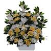 DRW - Centrotavola con Fiori per cementerio Santos per porgere Contro la sepoltura, Toni Giallo e Bianco, 75 x 55 cm