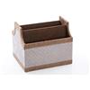 DRW Portamandos da Tavolo in Ecopelle Beige e Marrone 18 x 15 x 15 cm