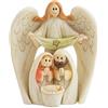DRW Presepe da incasso con angelo di 3 pezzi in resina da 10 cm
