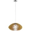 Eglo Cossano 2 Lampada a Sospensione Vintage, Attacco E27. Ø 50 cm, in Acciaio e Legno in Nichel Opaco, Acero
