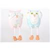 DONREGALOWEB Set di 2 Statuette Gufo in Resina Blu e Rosa, 14 cm