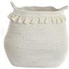 DRW Cestino in cotone per coperte, riviste o vasi di colore bianco 33 x 33 x 28 cm
