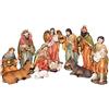 DRW Presepe classico con Re e angelo di 11 pezzi in resina da 20 cm